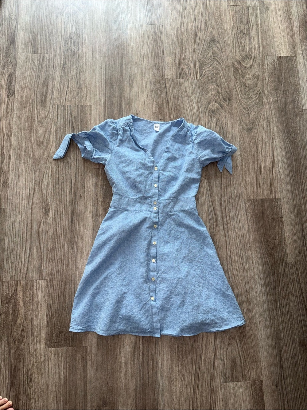 GAP Light Blue Button-Front Mini Dress
